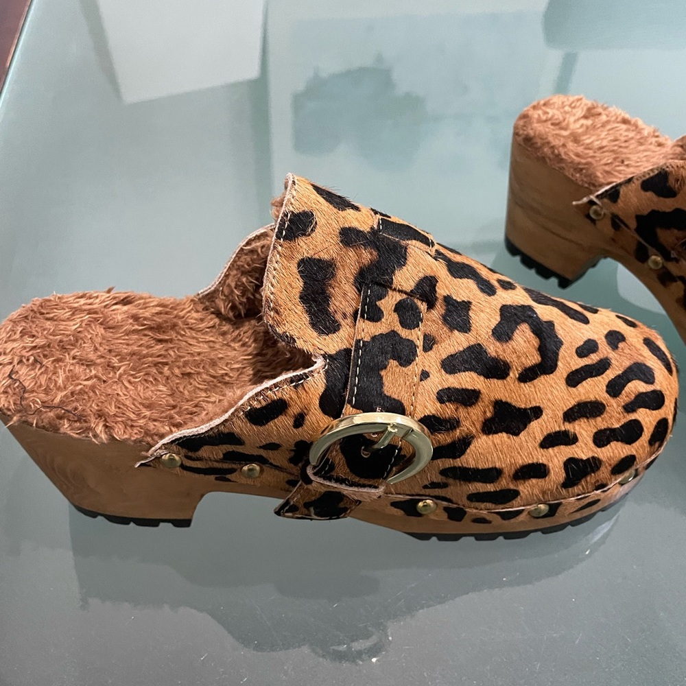 Rag and Co Animal Print Clog - Size 8